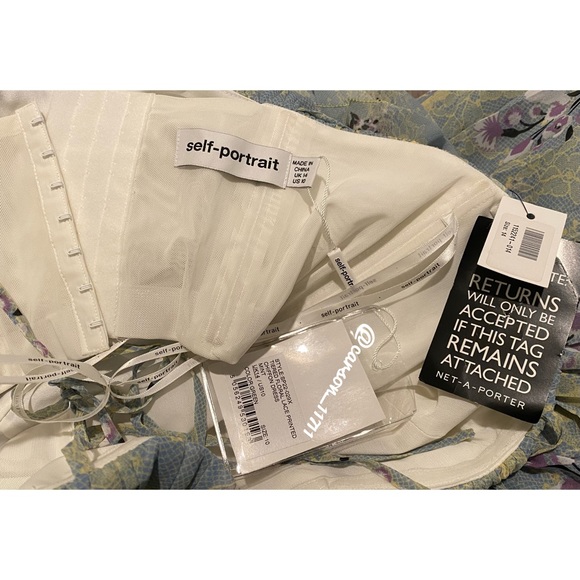 NWT Self Portrait Floral Tiered Chiffon Midi Dress US10 - Picture 10 of 16